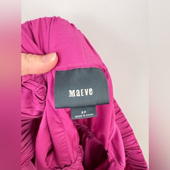 Anthropologie Maeve Mona Off Shoulder Fuchsia Dress - Picture 4 of 6